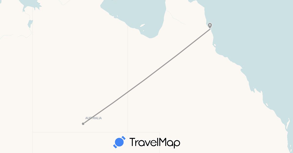 TravelMap itinerary: plane in Australia (Oceania)